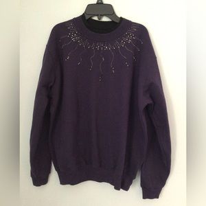 Country Store Woman’s Purple Sequined Sweatshirt. Size Large.